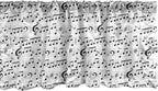 Ambesonne Music Window Valance Pack of 2, Abstract Style Professional Pattern Notes and Clef Sheet Play Writing Print, Rod Pocket Curtain Valances for Kitchen Bedroom, 42" X 12", Black White