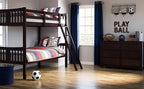 Storkcraft Caribou Bunk Bed Twin Over Twin Bunk Bed (Espresso) - GREENGUARD Gold Certified, Twin Bunk Beds for Kids, Converts to 2 Individual Twin Beds, Bunk Beds for Kids
