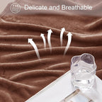Exclusivo Mezcla Fleece Blanket Queen Size for Bed, Super Soft and Warm, All Season Use, Cozy, Plush, Lightweight, 90x90 Inches, Brown