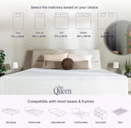 NapQueen 12 Inch Twin Size Mattress, Bamboo Charcoal Memory Foam Mattress, Bed in a Box, White