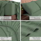 Mellanni California King Sheets Set - 4 PC Iconic Collection Bedding - Hotel Luxury, Extra Soft, Cooling Bed Sheets - Wrinkle, Fade, Stain Resistant (Cal King, Sage)