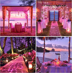 JMEXSUSS 8 Pack 50 LED Christmas Fairy Lights Battery Operated String Lights, 16ft Pink Twinkle Fairy Lights Indoor Outdoor Waterproof for Mason Jars Bedroom Party Wedding Christmas Decorations