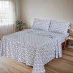 RUVANTI Flannel Sheets Queen Size - 100% Cotton Double Brushed Bed Sheets, Deep Pockets 16 Inches Queen Sheet Set, All Seasons Breathable & Extra Soft - Warm & Cozy, 4 Piece, Damask