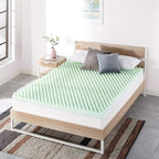 Best Price Mattress 4 Inch Egg Crate Memory Foam Mattress Topper with Calming Green Tea Infusion, CertiPUR-US Certified, Twin XL