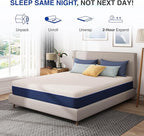 10 Inch Full Size Mattress, Gel Cooling Memory Foam Mattress in A Box, Medium Firm Feel for Back Pain Relief, CertiPUR US Certified