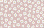 Flagship Carpets Schoolgirl Style Retro Daisies on Pink Educational Area Rug for Kids Room Seating Décor, Children's Classroom, Play Carpet for Teaching and Playroom, 7'6 "x 12'