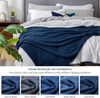 Bedsure Cooling Cotton Waffle King Size Blanket - Lightweight Breathable Summer Blanket of Rayon Derived from Bamboo for Hot Sleepers, Luxury Throws for Bed, Couch and Sofa, Navy, 104x90 Inches