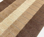 Custom Size Modern Geometric Pattern Carpet Runner Rug for Hallways, Slip Resistant Latex Rubber Backed, 31 inch Wide X Customized Length, Squares Brown, 31 inch X 13 feet