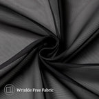 Aiyufeng Black Sheer Curtains for Windows 54 inch Long 2 Panel Set, Rod Pocket Soft Voile Sheer Classic Window Treatment with Light Through for Bedroom/Living Room, 40W x 54L, 2-Pack