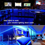 Blue LED Lights, 16ft Rope Lights, Connectable and Flexible Blue Strip Lighting, High Brightness 3528 LEDs with Clear PVC Jacket, Waterproof Weatherproof for Indoor Outdoor Use