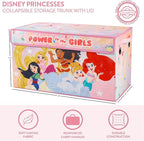 Idea Nuova Disney Princess Collapsible Toy Storage Trunk with Lid, 28" W x 16" D x 14.5" H