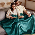 Exclusivo Mezcla Fleece Throw Blanket for Couch, Sofa, 300GSM Super Soft and Warm Blankets, Teal Throw All Season Use, Cozy, Plush, Lightweight, 50x60 Inches