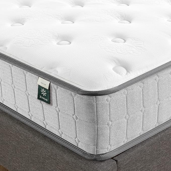 ZINUS 10 Inch Comfort Support Cooling Gel Hybrid Mattress, Twin, Tight Top Innerspring Mattress, Motion Isolating Pocket Springs, Mattress in A Box