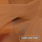 OVZME Orange Sheer Curtains 72 Inches Long 2 Panels - Soft Light Filtering Window Sheer Panels for Living Room/Bedroom, Top Dual Rod Pocket, 1 Pair, Each 42Wx72L Inches