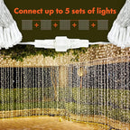 Twinkle Star 300 LED Window Curtain String Light Wedding Party Home Garden Bedroom Outdoor Indoor Wall Decorations, Warm White
