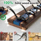SKOLOO Rustic Wall Mounted Coat Rack - 17" Long Coat Hooks for Wall with 5 Triple Hooks for Hanging Coats, Hats or Tools, Western National Parks Collection, Wood Brown & Blue, Pack of 2