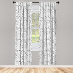 Ambesonne Black and White Curtains, Scribble Swirling Motifs Spiral Floral Stems Modern Abstract Scroll, Window Treatments 2 Panel Set for Living Room Bedroom, Pair of - 28" x 95", White Charcoal Grey