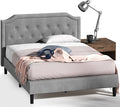 ZINUS Kellen Upholstered Scalloped Platform Bed Frame, Mattress Foundation, Wood Slat Support, No Box Spring Needed, Easy Assembly, King