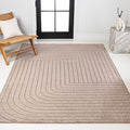 Eyely NCS101C-8 Odense High-Low Minimalist Angle Geometric Light Taupe 8 ft. x 10 ft. Indoor/Outdoor Area Rug, for Home, Backyard, Patio, Porch, Bedroom, Kitchen, Living Room