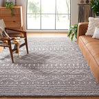SAFAVIEH Arizona Shag Collection Area Rug - 9' x 12', Grey & Ivory, Moroccan Design, Non-Shedding & Easy Care, 1.6-inch Thick Ideal for High Traffic Areas in Living Room, Bedroom (ASG741G)