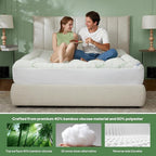 BEDLORE King Mattress Topper Viscose Derived from Bamboo, Thick Pillow Top Mattress Pad with Stretchable Pockets for 6"-18" Mattress, Soft Breathable Mattress Topper for Back Pain Relief