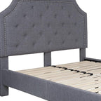 Flash Furniture Brighton Full Size Tufted Upholstered Platform Bed in Light Gray Fabric
