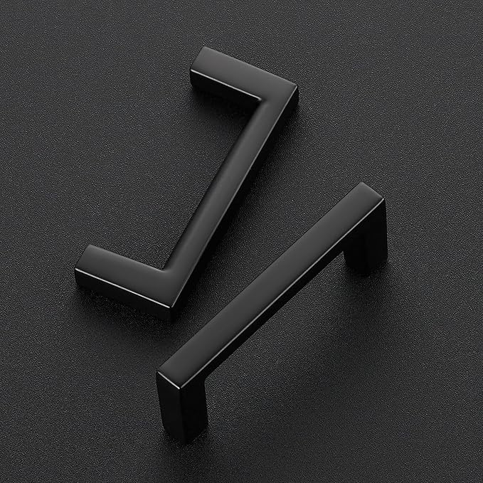 Ravinte 30 Pack Matte Black Cabinet Pulls, 2-1/2 Inch (64mm) Hole Center Slim Kitchen Handles, Square Drawer Pulls for Cabinets & Cupboards, Hardware