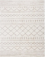 SAFAVIEH Arizona Shag Collection Area Rug - 9' Square, Ivory & Beige, Moroccan Design, Non-Shedding, 1.6-inch Thick, Ideal for High Traffic Areas in Living Room, Bedroom (ASG741A-9SQ)