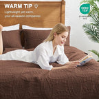 Love's cabin Twin Quilt Set Brown Bedspreads Bedding Set - Soft Bed Lightweight Bedspread Comforter - Modern Style Coin Pattern Coverlet for All Season - 2 Pieces (1 Quilt, 1 Pillow Sham)