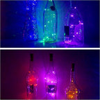 12 Pack 20 LED Wine Bottle Cork Lights, Fairy Mini String Lights Copper Wire, Battery Operated Starry Lights for DIY, Christmas, Halloween, Wedding, Party, Indoor&Outdoor (12 Pack, Multi Color)