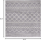 SAFAVIEH Arizona Shag Collection Area Rug - 5'1" Square, Grey & Ivory, Moroccan Design, Non-Shedding & Easy Care, 1.6-inch Thick Ideal for High Traffic Areas in Living Room, Bedroom (ASG741G)