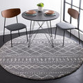 SAFAVIEH Arizona Shag Collection 6'7" Round Grey/Ivory ASG741G Moroccan Non-Shedding Entryway Foyer Living Room Bedroom Kitchen 1.2-inch Thick Area Rug