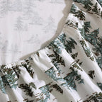 Eddie Bauer - Twin Sheets, Cotton Flannel Bedding Set, Brushed for Extra Softness, Cozy Home Decor, Oeko-Tex Certified (Snowy Pine Trees Green, Twin)