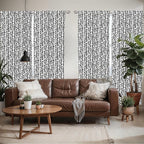 Ambesonne Black and White Window Curtains Pack of 2, Modern Grunge Botany Motif Monochrome Brush Paint Style Strokes, Lightweight Set with Rod Pocket, 4 Panels of - 28" x 95", White and Black