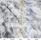Bedsure GentleSoft Sherpa Fluffy Blanket King Size for Bed - Fleece Warm and Cozy for Women Gift, Plush & Fuzzy Faux Fur Christmas Blanket for Couch Decor, Tie Dye Design, Light Grey, 108x90 Inches