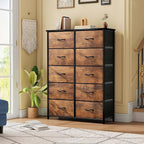 DWVO 10 Drawers Dresser, Fabric Dresser, Fabric Storage Tower, Organizer Unit for Room, Living Room, Hallway, Closets