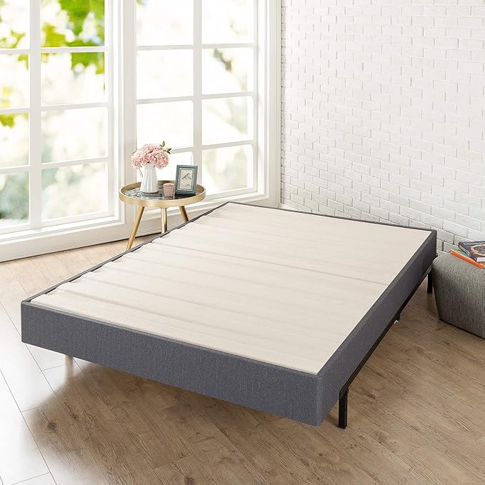 ZINUS Upholstered Metal and Wood Box Spring, 7.5 Inch Mattress Foundation, Easy Assembly, Fabric Paneled Design, Twin