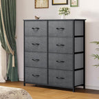 YITAHOME Dresser for Bedroom, Tall Dresser with 8 Drawers, Storage Tower with Fabric Bins, Chest of Drawers for Closet & Living Room - Sturdy Steel Frame, Wooden Top