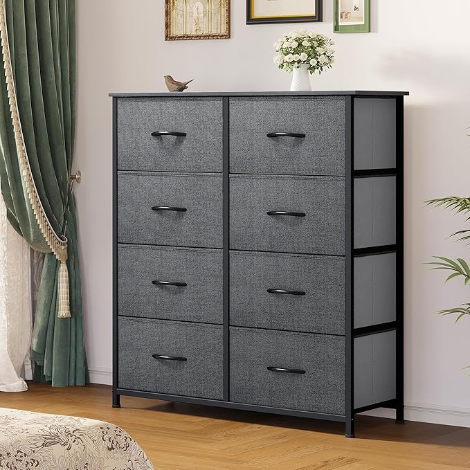 YITAHOME Dresser for Bedroom, Fabric Dresser with 8 Drawers, Tall Chest of Drawers for Closet