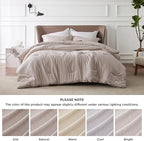 Bedsure Queen Comforter Set - Warm Taupe Soft Bedding for All Seasons, Cationic Dyed Bed Set, 3 Pieces, 1 Queen Size Comforter (90"x90") and 2 Pillow Shams (20"x26"+2")
