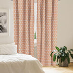 Ambesonne Scandinavian Window Curtains, Flower Like Motifs Folk Art in Tangerine Tones, Lightweight Decorative Panels Set of 2 with Rod Pocket, 56" x 84", Sienna Sky