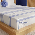 Vibe Gel Memory Foam Mattress, Fiberglass Free 10-Inch CertiPUR-US Certified Bed-in-a-Box, Full, White
