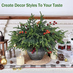 12 Pcs Realistic Christmas Pine Branches Artificial Lifelike Green Pine Stem - Real Touch for Vase DIY Crafts Flower Arrangement Home Indoor Christmas Decor(18 Inch)