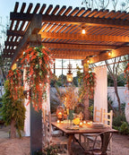 Hanging Decor Faux Plants Outdoor Artificial Hanging Plants Artificial Decor for Outdoors Plants Decor Faux Hanging Plants Fake Plants for Indoor Wall Room Backgarden Yard Front Door Decor(Orange)