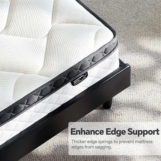 Queen Mattress in a Box, 14 Inch Hybrid Mattress with Individual Pocket Spring & Memory Foam, Motion Isolation, Medium Firm Comfort for Pressure Relief, CertiPUR-US Certified