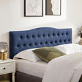 Tufted Upholstered Headboard California King Size, Sturdy and Durable Solid Wood Bed headboard, Fabric Headboard Adjustable Height from 37” to 51”, Button Diamond Design Head Board, Blue