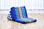 Leewadee - Comfortable Japanese Floor Mattress Used As Thai Floor Bed with Triangle Cushion, Futon Mattress Or Thai Massage Mat, 67 x 21 inches, Blue