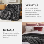 Bedsure GentleSoft Fluffy Black Blanket Cozy Gifts for Men, Black Home Decor Soft Fuzzy Plush Thick Warm Sherpa Fleece Faux Fur Throw Blanket for Couch Bed, Living Room College Dorm Decor, 50x60