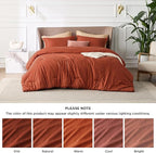 Bedsure California King Comforter Set - Burnt Orange Soft Bedding for All Seasons, Cationic Dyed Bed Set, 3 Pieces, 1 California King Size Comforter (104"x96") and 2 Pillow Shams (20"x36"+2")