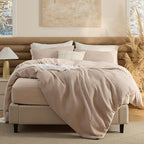 Bedsure 100% Cotton Duvet Cover King Size with Fitted Sheet - 4 Pieces Khaki Waffle Weave Bedding Set, GentleSoft™ and Breathable, Includes 1 Duvet Cover 104x90, 1 Fitted Sheet, 2 Pillow Shams